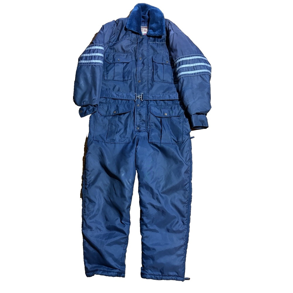 VNT Brand  Priority Male Snow Mobile Suit Blue Mens Size M Full Zip Retro Pants